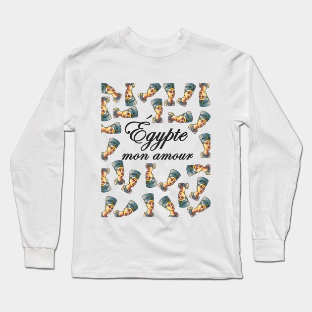 Egypt/ Egypte mon amour- nefertiti pattern Long Sleeve T-Shirt by maggzstyle